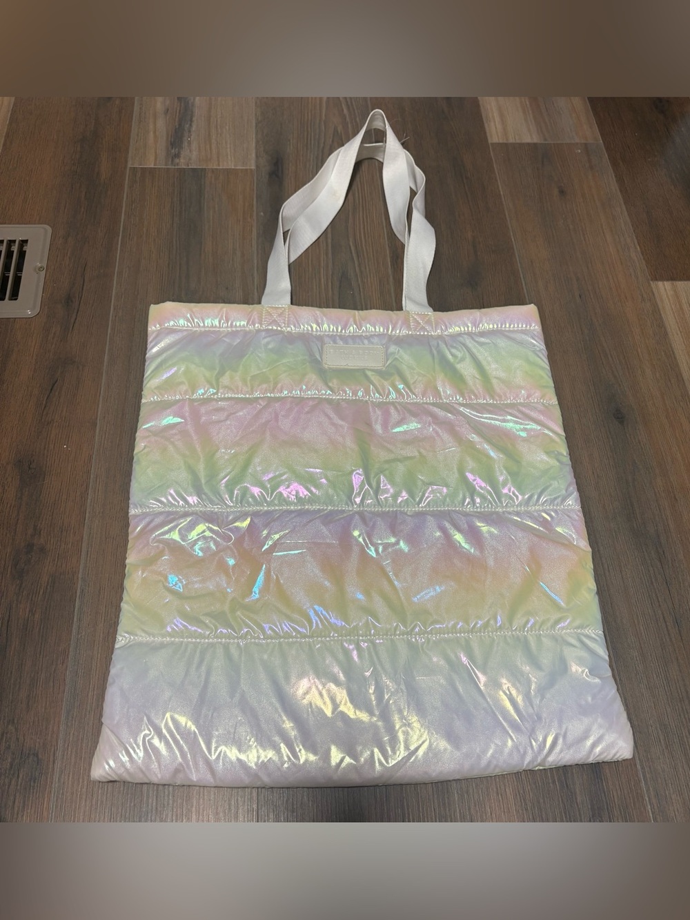 Bath & Body Works Iridescent White Puffer Tote Bag From 2023 Black Friday VIP